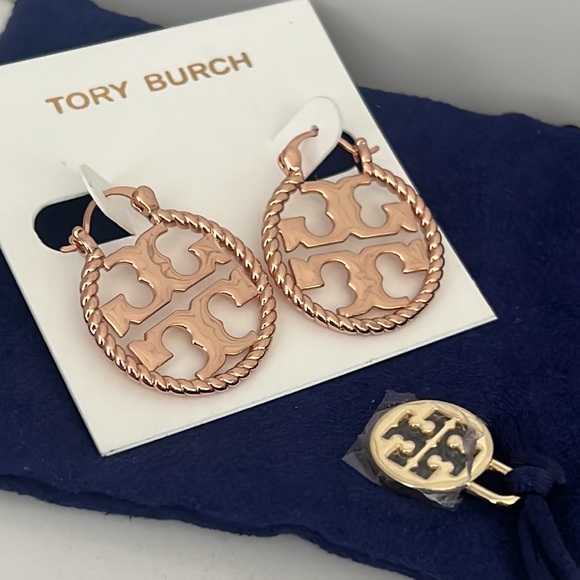 Rose/Gold TORY BURCH Hoop - Picture 4 of 16
